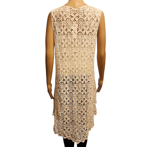 Gleamiss Crochet Lace Open Front Sleeveless Caedigan OS NWT - Picture 8 of 15